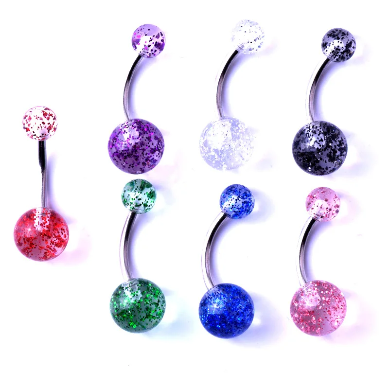 Stainless Steel Flashing Acrylic Belly Button Ring Women's Navel Bars Rings Punk Body Piercing Ombligo Body Jewelry Mixed Color 
Stainless Steel Flashing Acrylic Belly Button Ring Women's Navel Bars Rings Punk Body Piercing Ombligo Body Jewelry Mixed Color