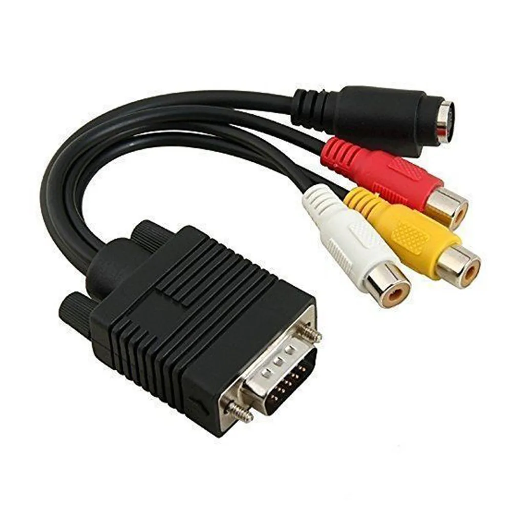 VGA SVGA к S-Video 3 RCA AV TV Out кабель адаптер конвертер ПК компьютер ноутбук ТВ S видео