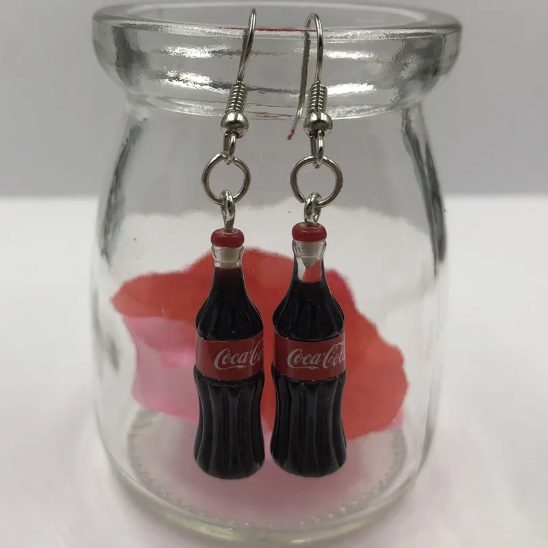 Модные креативные имитационные серьги Cola для корейских минималистичных женщин