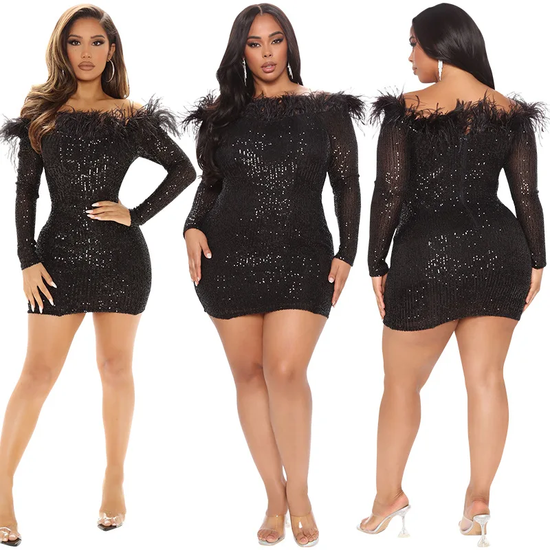 Women's 2021 Fall New Embroidered Sequin Sexy Collar Dress Slim Large Size Temperament Long Sleeve Autumn Nightclub Party Trend
Women's 2021 Fall New Embroidered Sequin Sexy Collar Dress Slim Large Size Temperament Long Sleeve Autumn Nightclub Party Trend