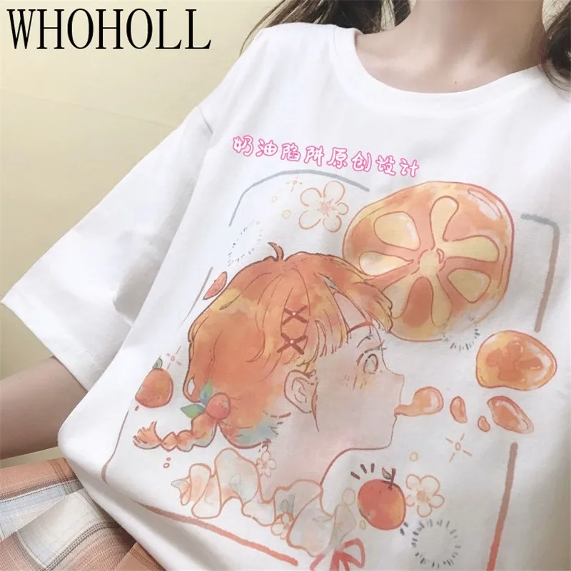 WHOHOLL Summer Women Harajuku T-shirt Cute Girl Sweet Cartoon Print Girl JK Student Cotton Short Sleeve T-shirt Top Tee 
WHOHOLL Summer Women Harajuku T-shirt Cute Girl Sweet Cartoon Print Girl JK Student Cotton Short Sleeve T-shirt Top Tee