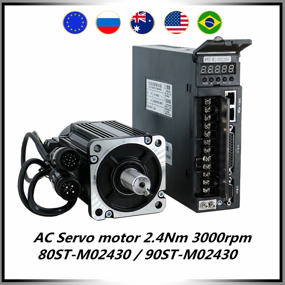 750W 220v AC Servo motor 80ST-M02430 / 90ST-M02430 2.4Nm 3000rpm+ AC driver A1-SVD15 +3meters power cable+3 meters encoder cable
750W 220v AC Servo motor 80ST-M02430 / 90ST-M02430 2.4Nm 3000rpm+ AC driver A1-SVD15 +3meters power cable+3 meters encoder cable