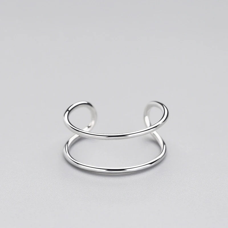 Minimalist Geometric Double line Adjustable Ring Genuine 925 Sterling Silver Trendy Fine Jewelry For Charm Women Bijoux
Minimalist Geometric Double line Adjustable Ring Genuine 925 Sterling Silver Trendy Fine Jewelry For Charm Women Bijoux