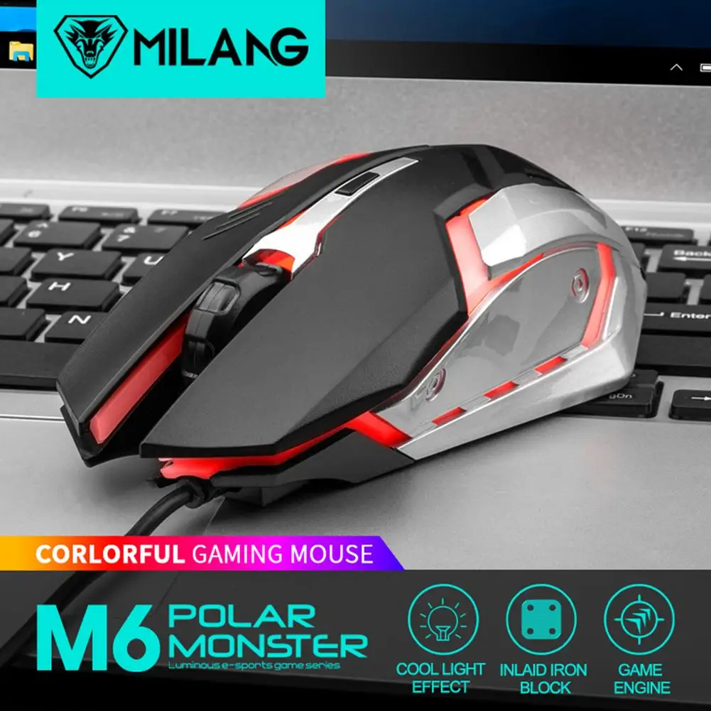 M6 1600 DPI mouse LED wired photoelectric USB luminous gaming mouse computer office LOL gaming mouse forLogitech 
M6 1600 DPI mouse LED wired photoelectric USB luminous gaming mouse computer office LOL gaming mouse forLogitech