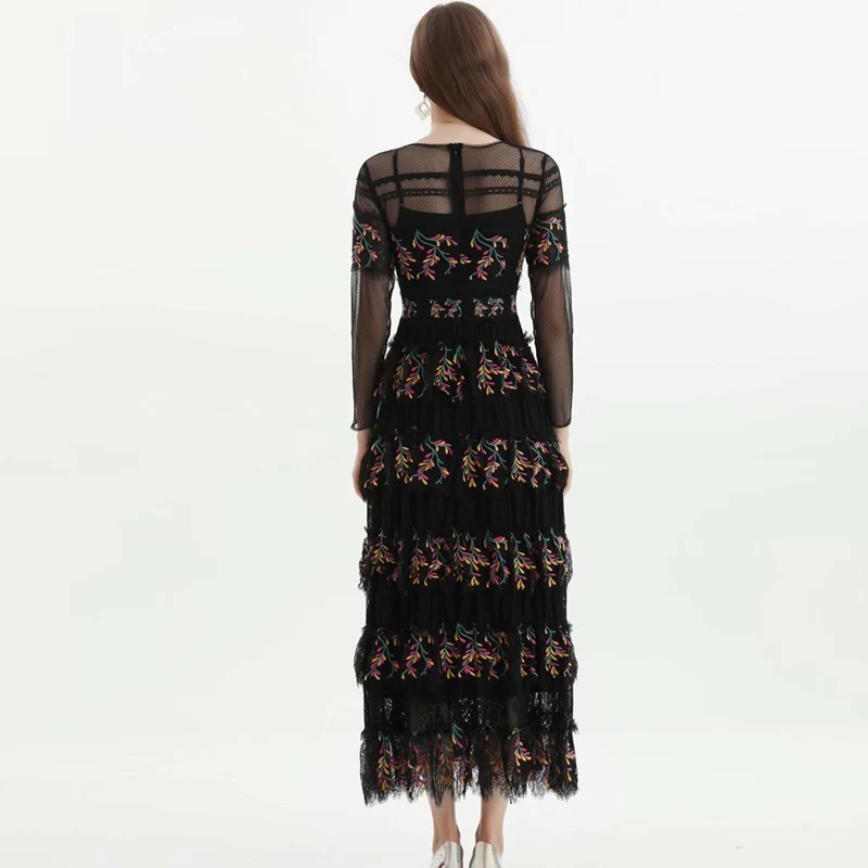 High Quality Runway Maxi Dress Long Sleeve Autumn Women Clothes Elegant Heavy Embroidery Lace Sexy Long Evening Party Dresses
High Quality Runway Maxi Dress Long Sleeve Autumn Women Clothes Elegant Heavy Embroidery Lace Sexy Long Evening Party Dresses