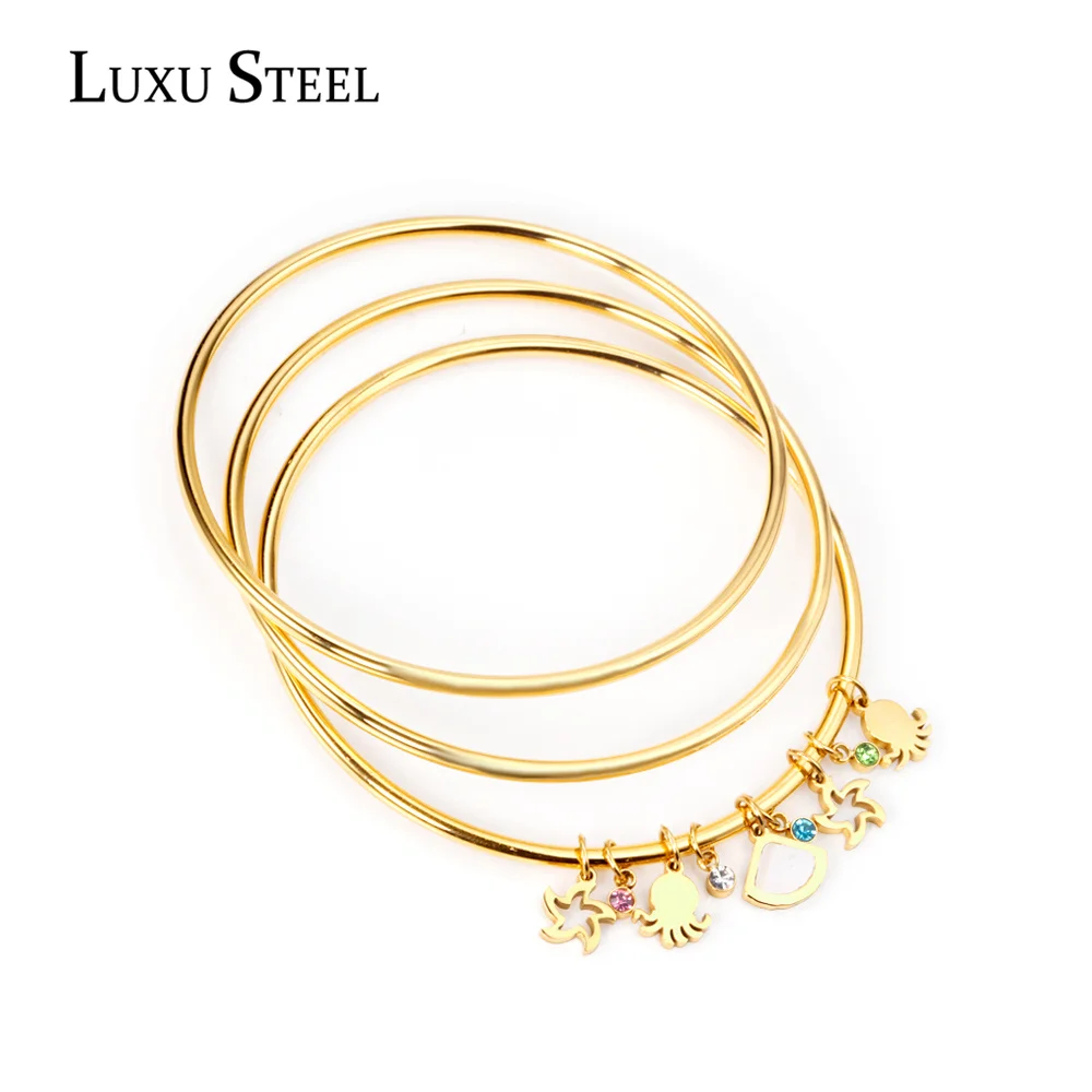 LUXUSTEEL Star Pendant Bangles Party New 2021 Trendy Style Stainless Steel Round Bangles Bracelets Wholesale Wedding Jewelry
LUXUSTEEL Star Pendant Bangles Party New 2021 Trendy Style Stainless Steel Round Bangles Bracelets Wholesale Wedding Jewelry