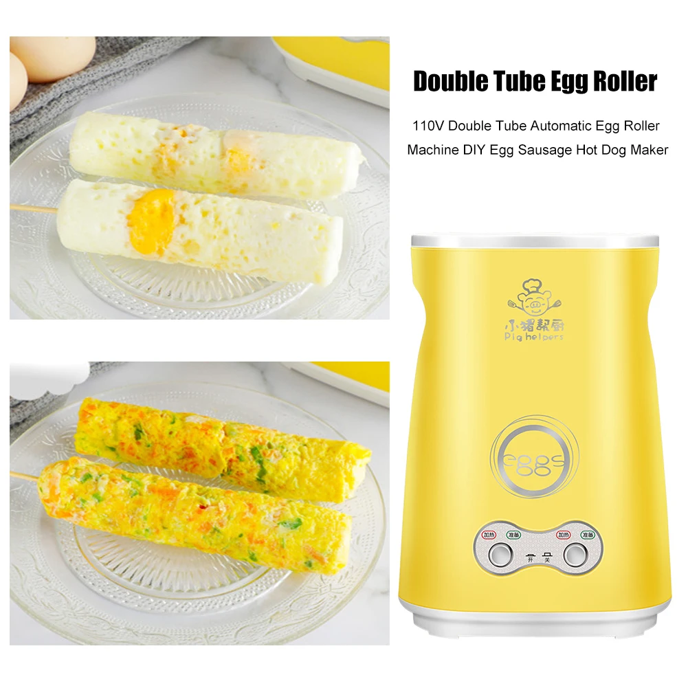 110V Double Tube Automatic Egg Roll Machine DIY Non Stick Egg Sausage Hot Dog Maker Home Breakfast Omelette Machine
110V Double Tube Automatic Egg Roll Machine DIY Non Stick Egg Sausage Hot Dog Maker Home Breakfast Omelette Machine