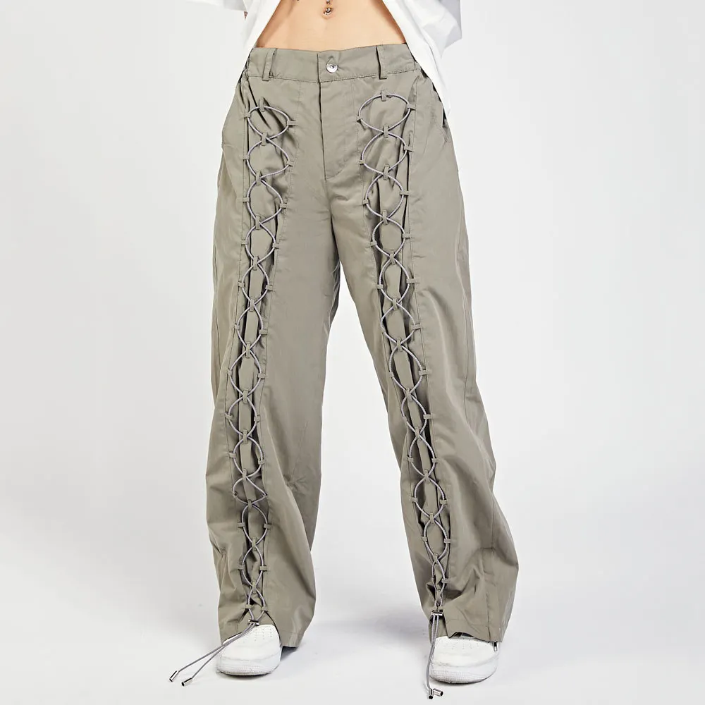 Men's Pant Soft Polyester with Ropes Ornament Fashion Hip Hop Oversized Casual Streetwear Men Clothing Trousers 
Men's Pant Soft Polyester with Ropes Ornament Fashion Hip Hop Oversized Casual Streetwear Men Clothing Trousers