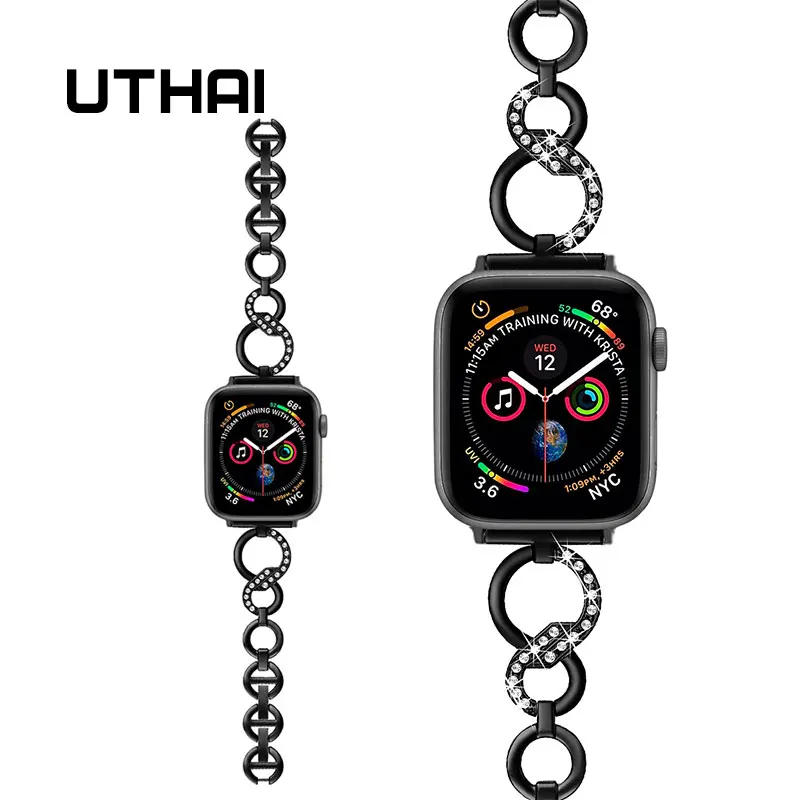 Ремешок UTHAI A31 для Apple Watch, 40 мм, 44 мм, 38 мм, 42 мм, Алмазный ремешок для iWatch series 4, 3, 2, 1, браслет из нержавеющей стали
Ремешок UTHAI A31 для Apple Watch, 40 мм, 44 мм, 38 мм, 42 мм, Алмазный ремешок для iWatch series 4, 3, 2, 1, браслет из нержавеющей стали