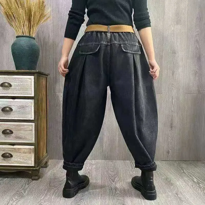 2021 New Arrival Spring/summer Women Loose Casual Elastic Waist Ankle-length Pants Cotton Denim Patchwork Harem Pants Jeans W317
2021 New Arrival Spring/summer Women Loose Casual Elastic Waist Ankle-length Pants Cotton Denim Patchwork Harem Pants Jeans W317