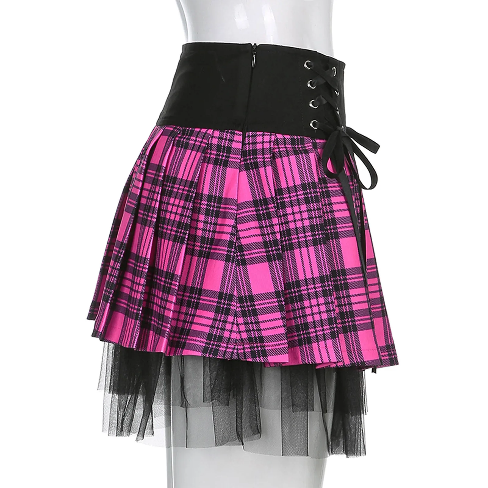 SAGACE WDark black skirt, women's lace edge stitching contrast pleated skirt, rope lattice skirt, sexy skirt 2021 
SAGACE WDark black skirt, women's lace edge stitching contrast pleated skirt, rope lattice skirt, sexy skirt 2021