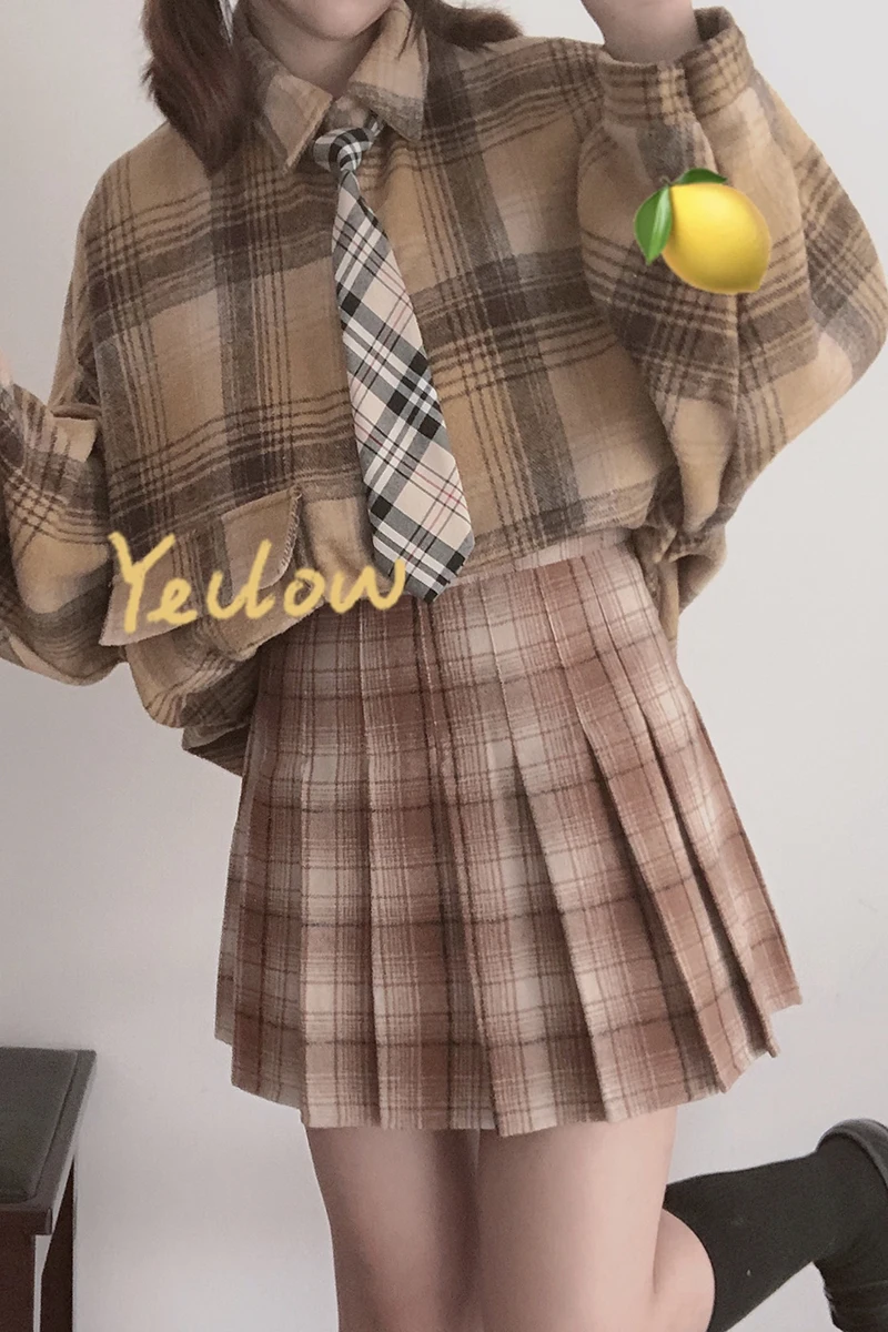 Japanese Women JK Uniform Sweet Plaid Skirt Student Young Girl Autumn Winter Vintag Woolen Thicken Pleated Skirt Preppy Style 
Japanese Women JK Uniform Sweet Plaid Skirt Student Young Girl Autumn Winter Vintag Woolen Thicken Pleated Skirt Preppy Style