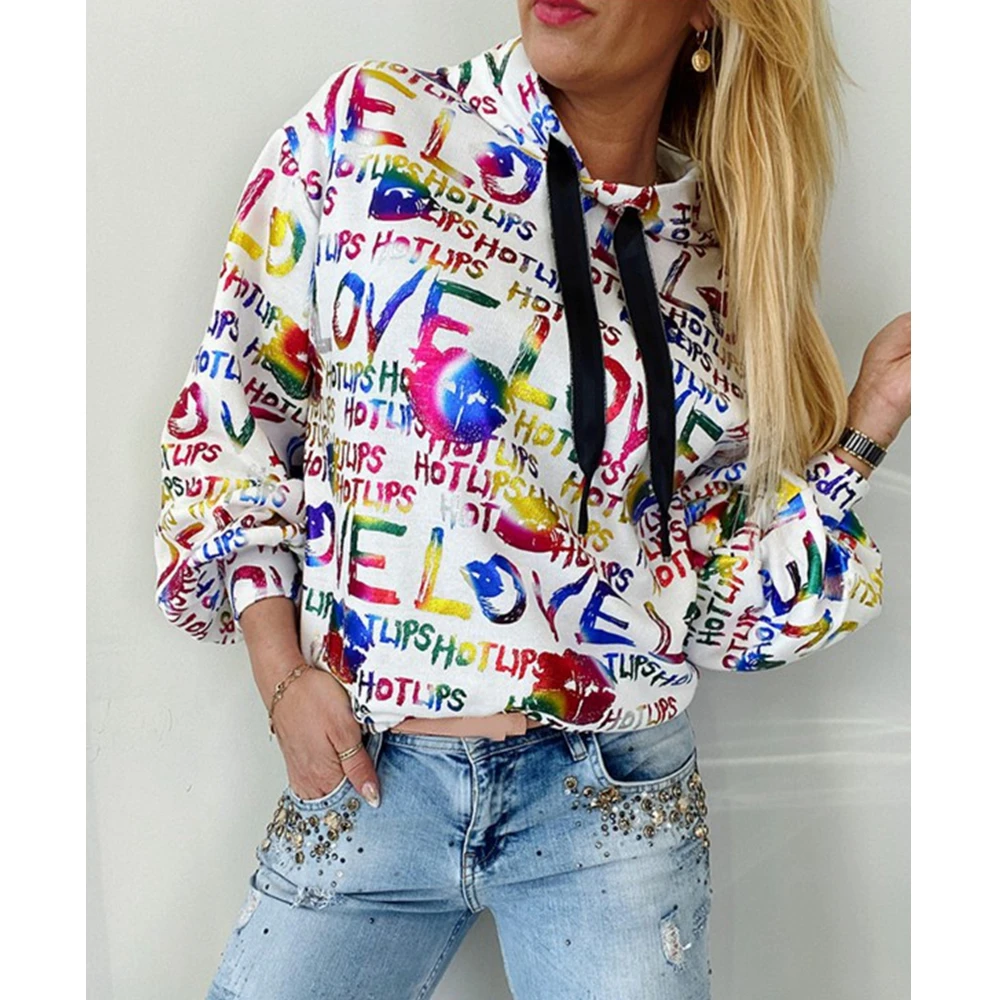 Lugentolo Womens Hoodies Color Letter Print Long Sleeve Hood Autumn New Fashion Pullovers Loose Casual Womens Sweatshirt
Lugentolo Womens Hoodies Color Letter Print Long Sleeve Hood Autumn New Fashion Pullovers Loose Casual Womens Sweatshirt