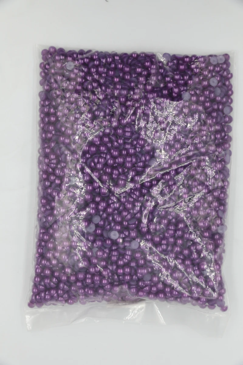 2mm,4mm,6mm,8mm,10mm,12mm,14mm Amethyst Color Flat back ABS round Half Pearl beads, imitation plastic half pearl beads