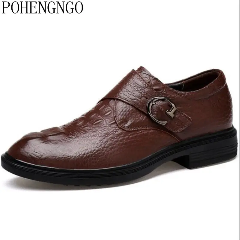 2020 New Spring Men's Dress shoes Genuine Leather Business Belt buckle Office Shoes Breathable Big size38-48 Men Wedding Flats
2020 New Spring Men's Dress shoes Genuine Leather Business Belt buckle Office Shoes Breathable Big size38-48 Men Wedding Flats