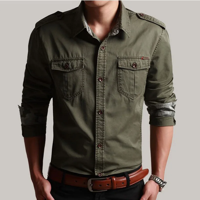 Men's Cotton Long Sleeve Military Button Down Shirts Cargo Work Shirt Tactical Breathable Top
Men's Cotton Long Sleeve Military Button Down Shirts Cargo Work Shirt Tactical Breathable Top