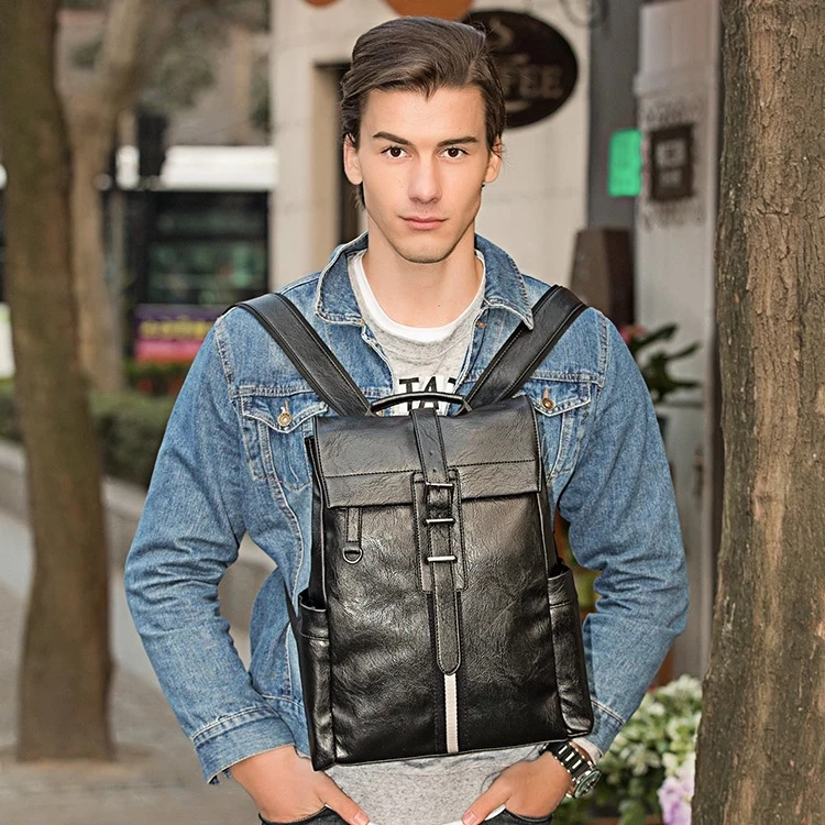 Business Backpacks for Men Large Capacity Solid PU Leather Backbag Casual Student Schoolbags Male Shoulder Daypack Trend 2021
Business Backpacks for Men Large Capacity Solid PU Leather Backbag Casual Student Schoolbags Male Shoulder Daypack Trend 2021