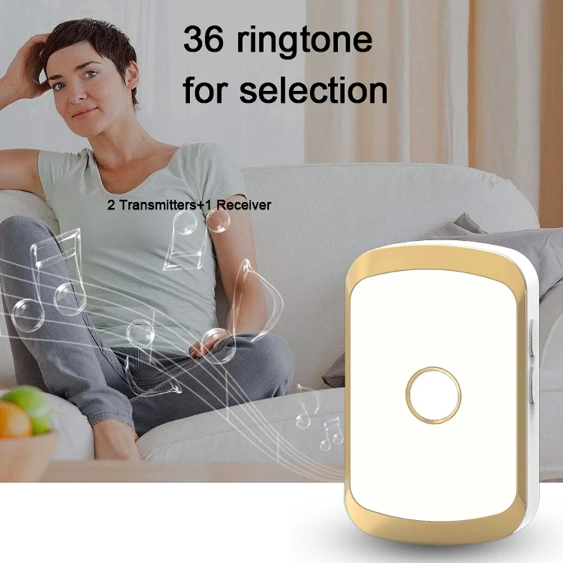 Wireless Doorbell Ac 110-220V Smart Digital Waterproof Push Button Doorbell 36 Melody 4 Volume Cordless Door Ring Us Plug
Wireless Doorbell Ac 110-220V Smart Digital Waterproof Push Button Doorbell 36 Melody 4 Volume Cordless Door Ring Us Plug