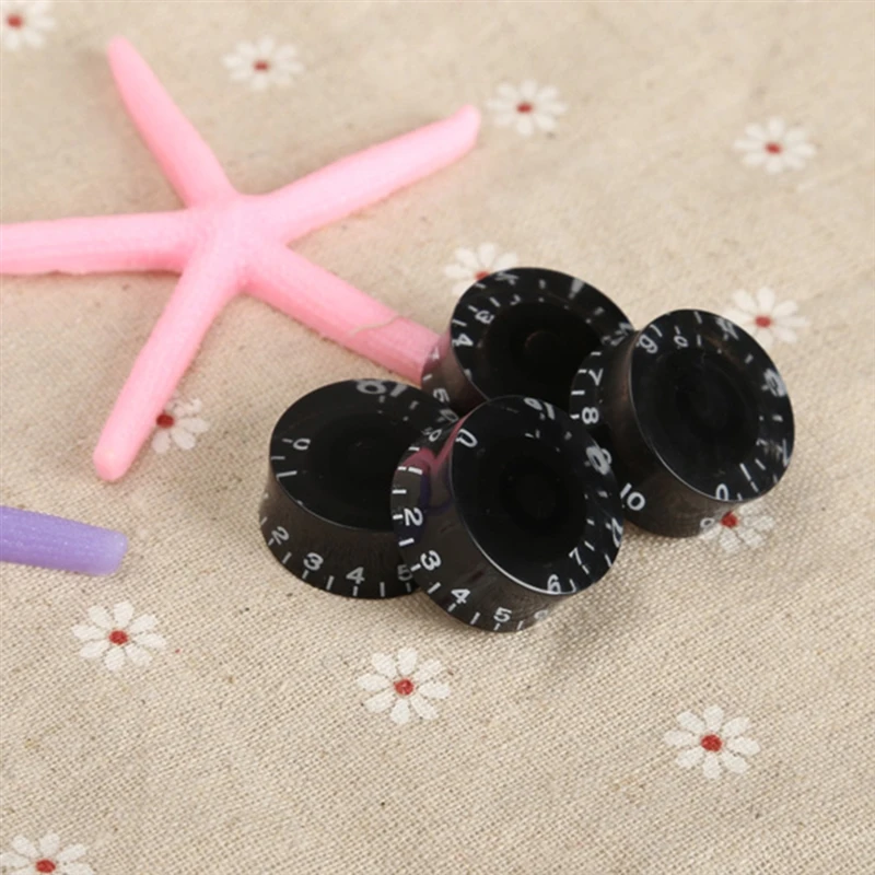 Replacement Set Of Black Plastic Speed Volume Control Knobs With White Scale For Electric Guitar Parts
Replacement Set Of Black Plastic Speed Volume Control Knobs With White Scale For Electric Guitar Parts