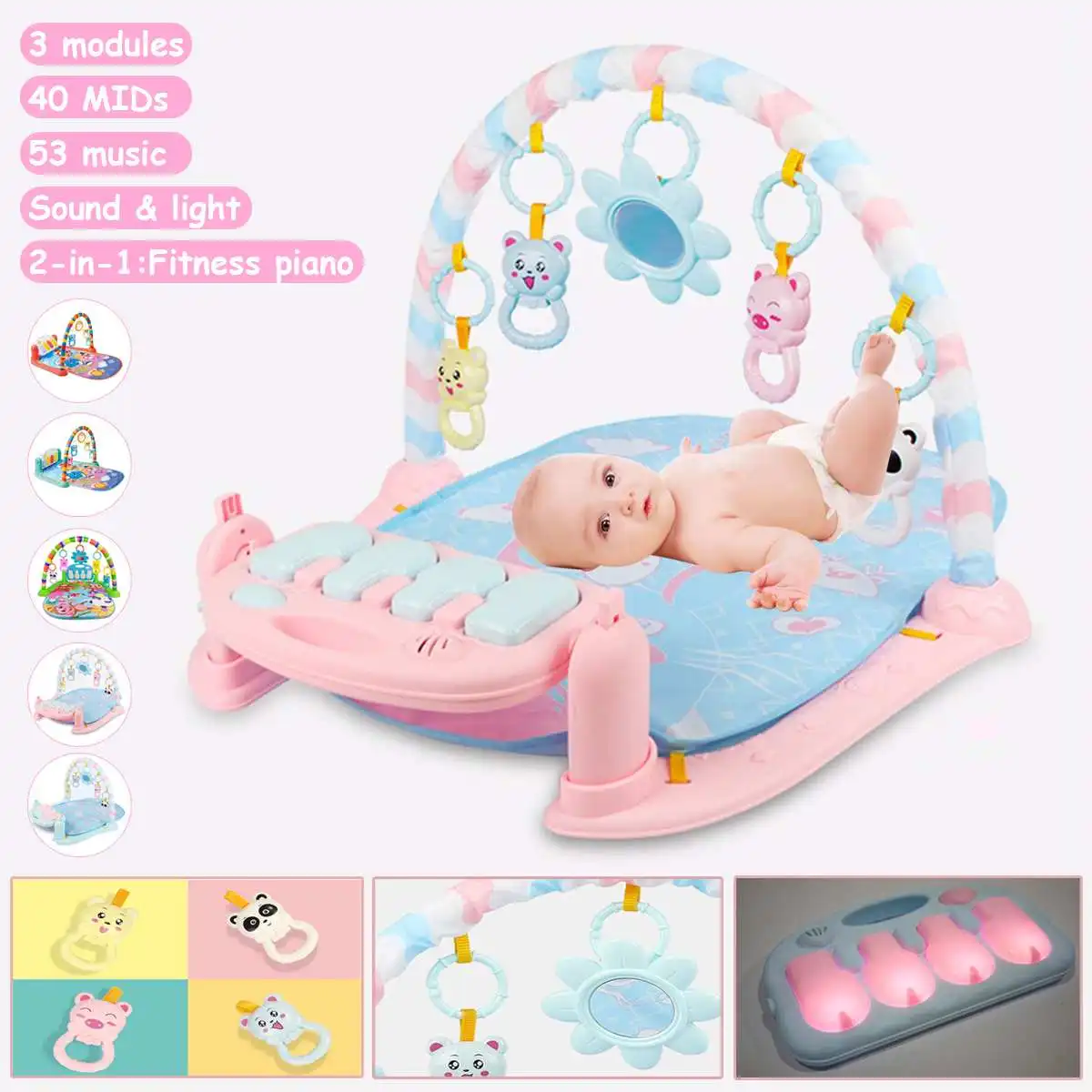 3 In 1 Soft Fitness Frame Activity Gym Musical Piano Toy Newborn Crawling Playing Mat Baby Educational Toys Mat 76x56x43cm
3 In 1 Soft Fitness Frame Activity Gym Musical Piano Toy Newborn Crawling Playing Mat Baby Educational Toys Mat 76x56x43cm
