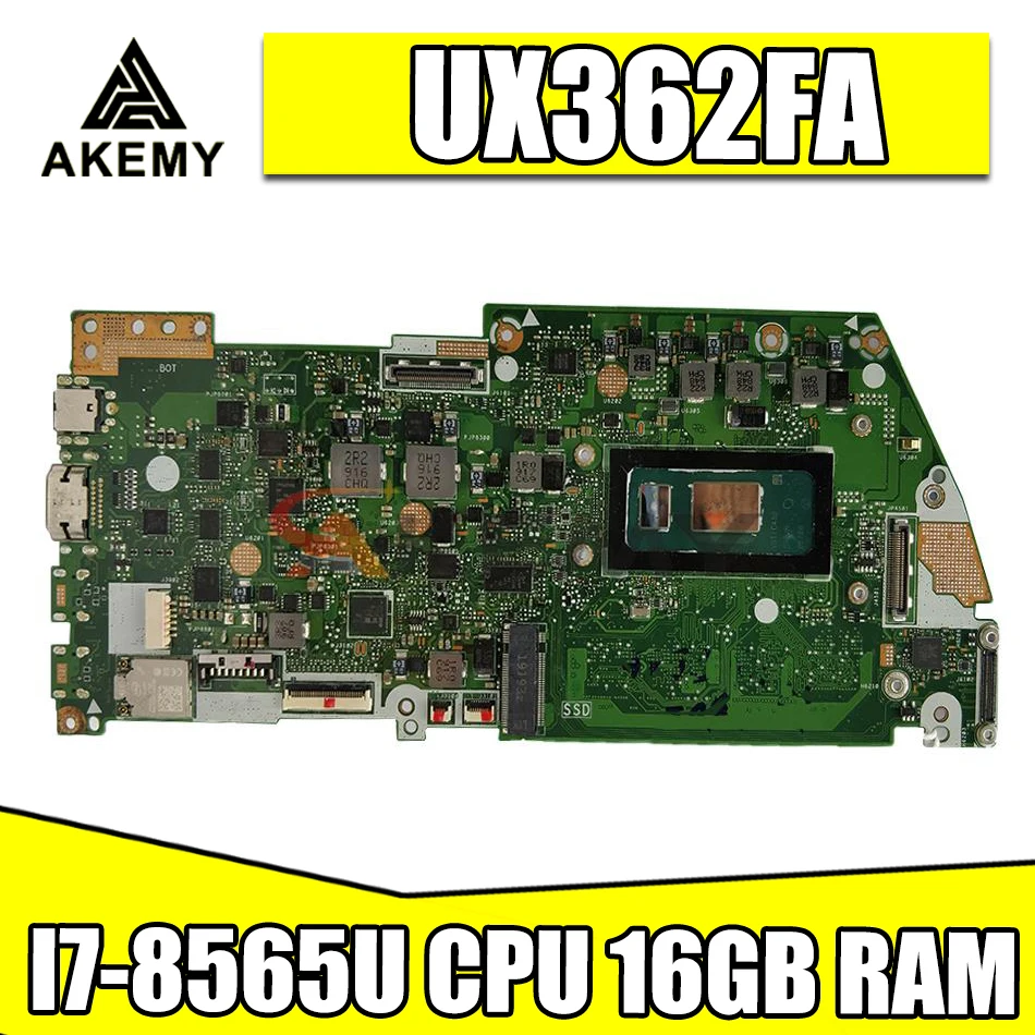 UX362FA original mainboard with I7-8565U CPU 16GB RAM For ASUS UX362FA-EL142T ZenBook UX362 UX362FA laptop motherboard test ok
UX362FA original mainboard with I7-8565U CPU 16GB RAM For ASUS UX362FA-EL142T ZenBook UX362 UX362FA laptop motherboard test ok