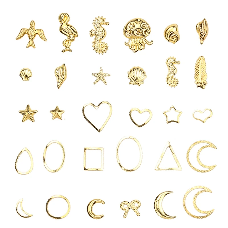 Golden Metal Shell Conch Moon Star Heart DIY Materials Fillers Geometric Epoxy Resin Mold Fillings Jewelry Making
Golden Metal Shell Conch Moon Star Heart DIY Materials Fillers Geometric Epoxy Resin Mold Fillings Jewelry Making
