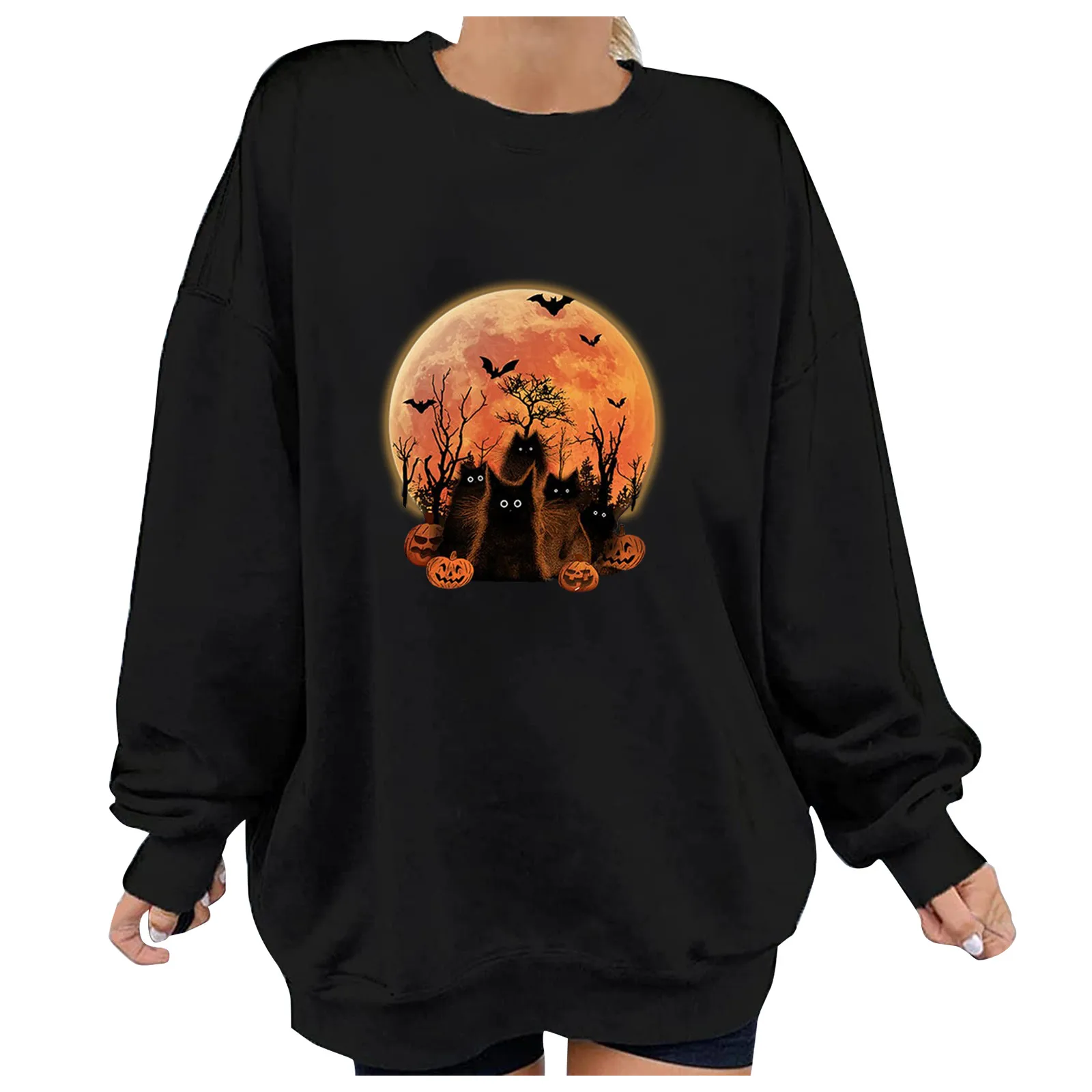 Autumn Winter Hoodies Sweatshirts Halloween Printed Sweatshirt Loose Crewneck Long Sleeve Pullover Tops Polerones Mujer
Autumn Winter Hoodies Sweatshirts Halloween Printed Sweatshirt Loose Crewneck Long Sleeve Pullover Tops Polerones Mujer