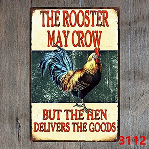 metal tin sign the rooster may crow, but the hen delivers the goods Bar Cafe Garage Wall Decor Retro vintage 12 X 8 inch
metal tin sign the rooster may crow, but the hen delivers the goods Bar Cafe Garage Wall Decor Retro vintage 12 X 8 inch