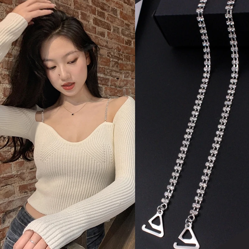 Sexy Rhinestone Women Bra Straps Elegant Crystal Bra Shoulder Accessories New Silver Plated Metallic Lingerie Accessories 2021
Sexy Rhinestone Women Bra Straps Elegant Crystal Bra Shoulder Accessories New Silver Plated Metallic Lingerie Accessories 2021