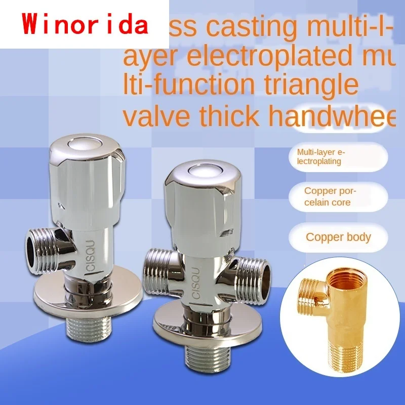 Brass Triangle Valve Water Stop Valve 1/2IN 3/4IN Thread Washing Machine Connector
Brass Triangle Valve Water Stop Valve 1/2IN 3/4IN Thread Washing Machine Connector