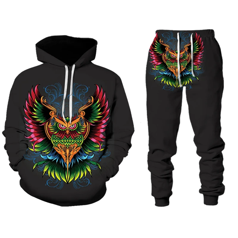The Owl King Autumn Winter 3D Printed Men's Hooded Sweater Set Men's Sportswear Tracksuit Long Sleeve Women's Clothing Suit
The Owl King Autumn Winter 3D Printed Men's Hooded Sweater Set Men's Sportswear Tracksuit Long Sleeve Women's Clothing Suit
