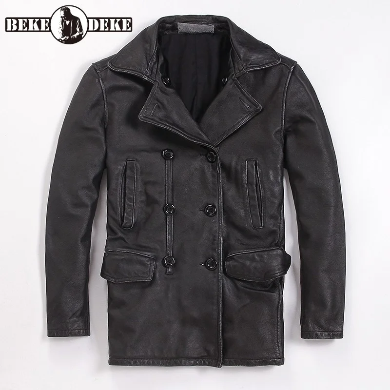 Brand Men Vintage 100% Cowhide Real Leather Jacket Street Slim Double Breasted Short Coat High Quality Work Casual Outerwear
Brand Men Vintage 100% Cowhide Real Leather Jacket Street Slim Double Breasted Short Coat High Quality Work Casual Outerwear