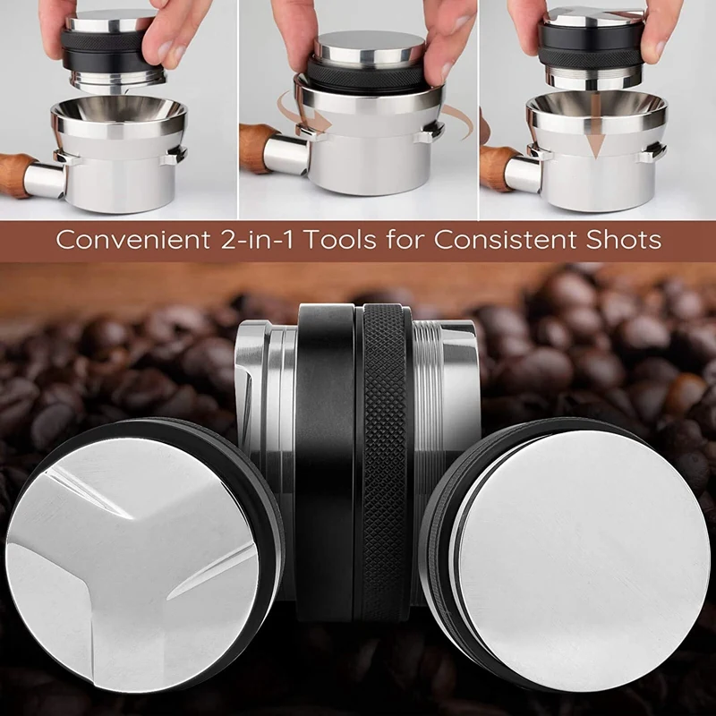 51mm Espresso Tamper & Coffee Distributor and 51mm Dosing Funnel Set,Depth Adjustable,Convenient Tools
51mm Espresso Tamper & Coffee Distributor and 51mm Dosing Funnel Set,Depth Adjustable,Convenient Tools