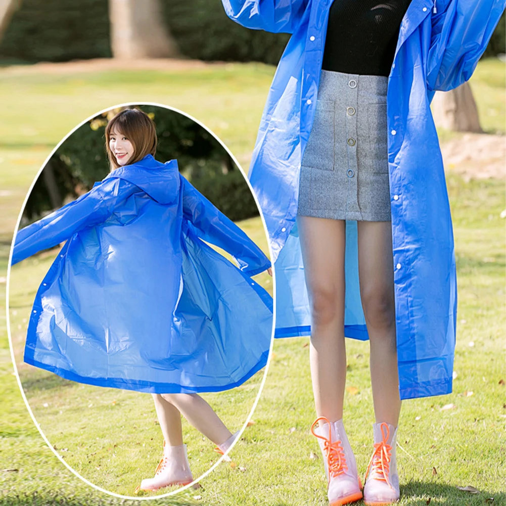 Raincoat with Hoods and Sleeves Button Poncho Fashion Thick EVA Reusable Raincoat for Women and Men
Raincoat with Hoods and Sleeves Button Poncho Fashion Thick EVA Reusable Raincoat for Women and Men
