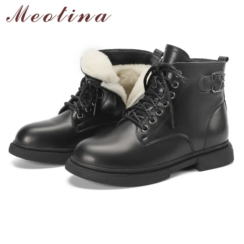 Meotina Natural Wool Fur Real Leather Platform Flats Ankle Boots Women Motorcycle Boots Shoes Buckle Zip Cross Tied Short Boots
Meotina Natural Wool Fur Real Leather Platform Flats Ankle Boots Women Motorcycle Boots Shoes Buckle Zip Cross Tied Short Boots