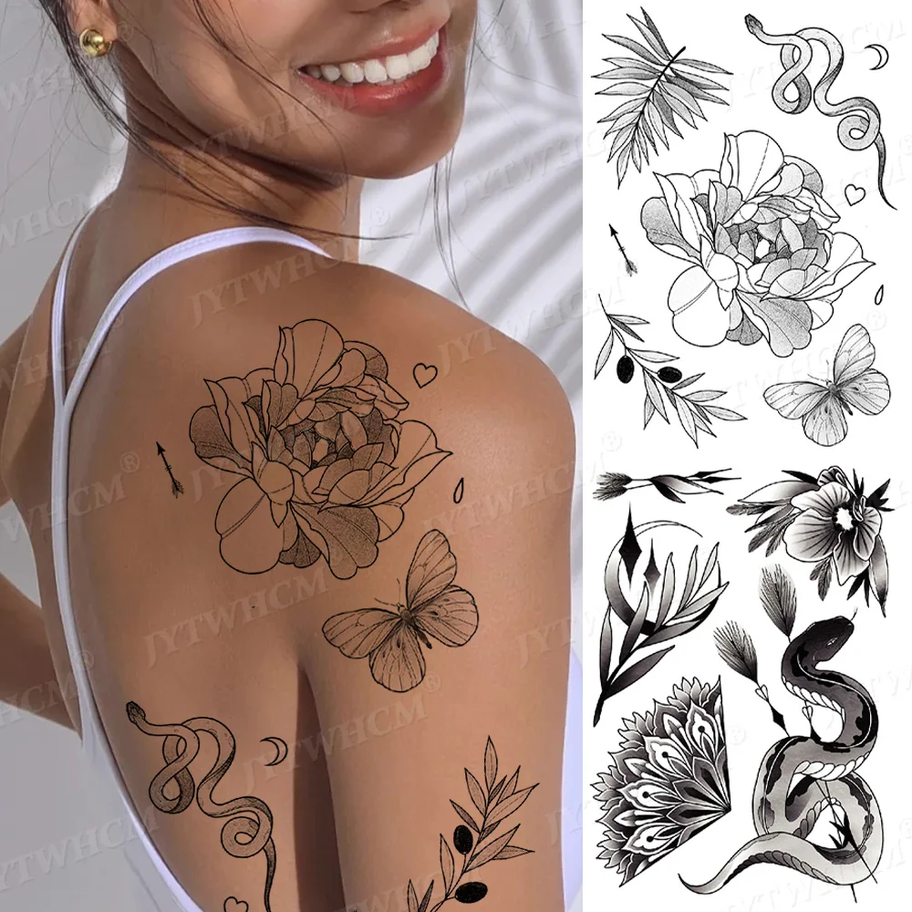 Sketch Peony Flowers Collection Temporary Tattoo Stickers Henna Tattoo Set Translations For Children Women Men Art Tribal Tattoo
Sketch Peony Flowers Collection Temporary Tattoo Stickers Henna Tattoo Set Translations For Children Women Men Art Tribal Tattoo