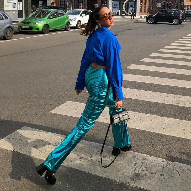 Fashion High Street Solid Casual Straight Pants for Women 2021 Fashion Casual Glossy Long Pants Srteetwear Female Clothes
Fashion High Street Solid Casual Straight Pants for Women 2021 Fashion Casual Glossy Long Pants Srteetwear Female Clothes