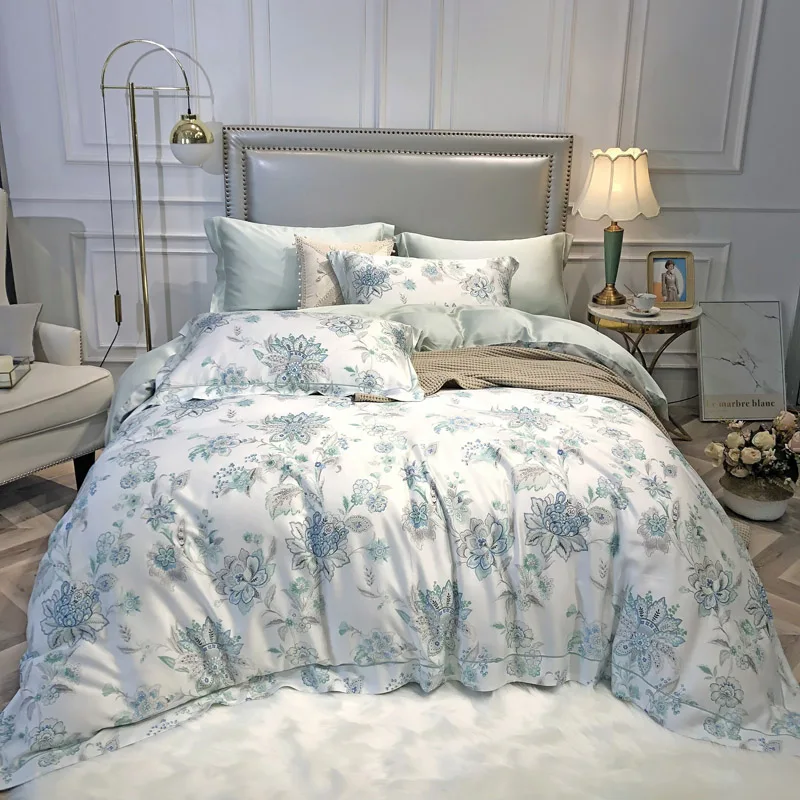Luxury Bedding Set soft Tencel Bed Linens Bed Sheet Set printed Bedclothes Queen/King Size Bed cover 4pcs
Luxury Bedding Set soft Tencel Bed Linens Bed Sheet Set printed Bedclothes Queen/King Size Bed cover 4pcs