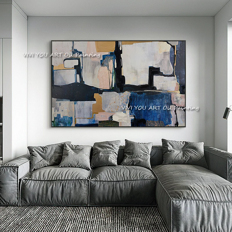 The Classic 100% Handmade Blue Large Abstract Modern Original Thick Oil Painting Canvas Handpainted Textured Wall Art Drawing
The Classic 100% Handmade Blue Large Abstract Modern Original Thick Oil Painting Canvas Handpainted Textured Wall Art Drawing