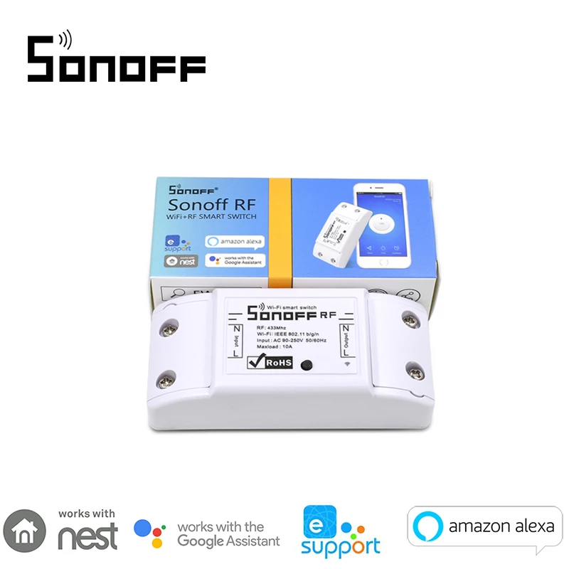 Sonoff RF Intelligent WiFi Wireless Smart Home DIY Switch 433mzh rf For MQTT COAP Android IOS Wifi Remote Control Automation
Sonoff RF Intelligent WiFi Wireless Smart Home DIY Switch 433mzh rf For MQTT COAP Android IOS Wifi Remote Control Automation