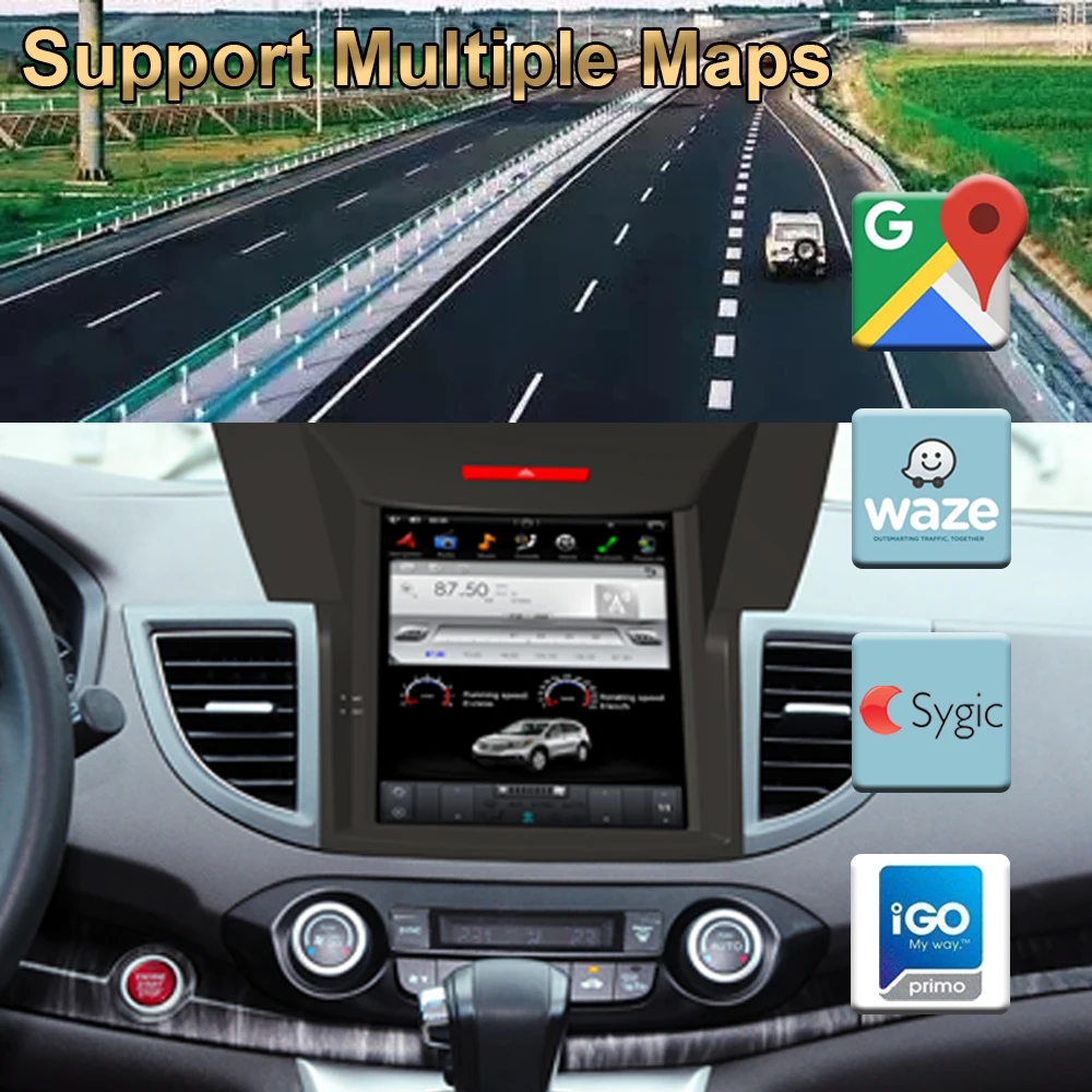 Автомобильный GPS-навигатор с вертикальным экраном в стиле Tesla Android 9 0 для HONDA CRV