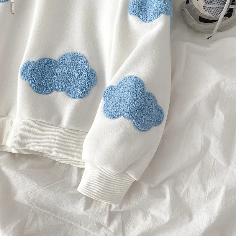 Embroidery Sweatshirt Loose Long Sleeve Pullover Streetwear Female Harajuku Hoodies Women Casual Preppy Style Sky Clouds
Embroidery Sweatshirt Loose Long Sleeve Pullover Streetwear Female Harajuku Hoodies Women Casual Preppy Style Sky Clouds