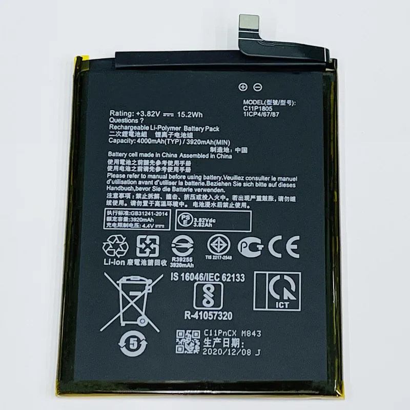 Оригинальный аккумулятор C11P1805 4000 мАч для ASUS Zenfone MAX (M2) X01AD ZB632KL ZB633KL, высококачественные батареи
Оригинальный аккумулятор C11P1805 4000 мАч для ASUS Zenfone MAX (M2) X01AD ZB632KL ZB633KL, высококачественные батареи
