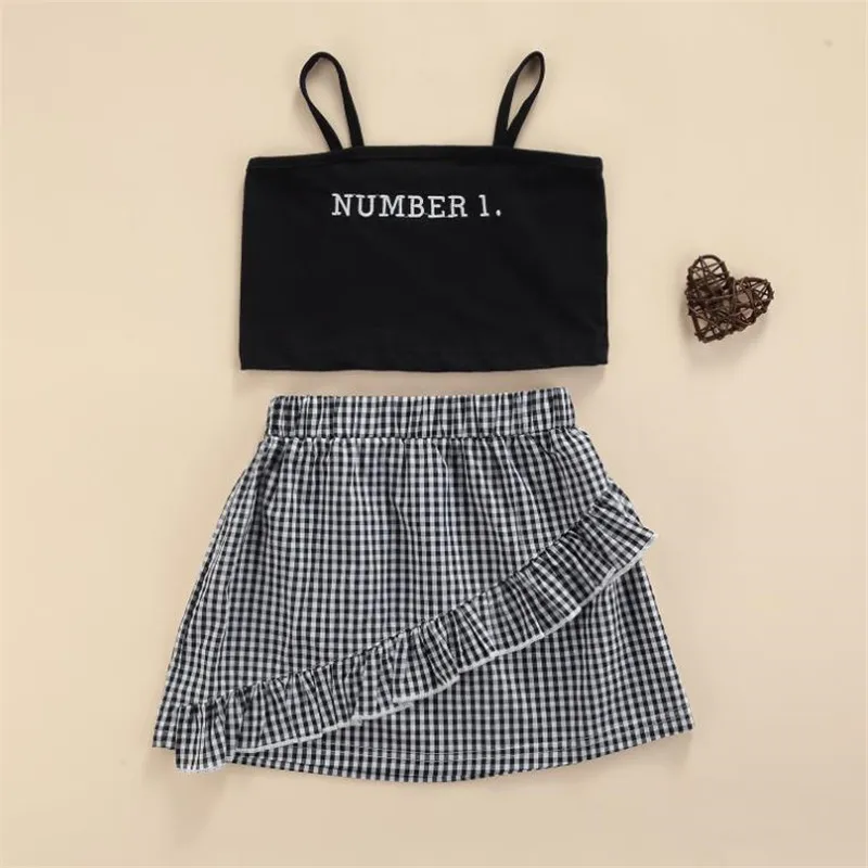 Летний комплект для девочек из 2 предметов, топ без рукавов, клетчатая юбка миди, сарафан, вышитая надпись, От 3 до 8 лет
Летний комплект для девочек из 2 предметов, топ без рукавов, клетчатая юбка миди, сарафан, вышитая надпись, От 3 до 8 лет