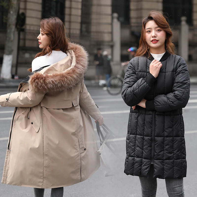 Solid Long Parkas Women's Hooded with Fur Warm Coats Ladies Winter Jacket Cotton Liner Pockets Casual Down Coat Female
Solid Long Parkas Women's Hooded with Fur Warm Coats Ladies Winter Jacket Cotton Liner Pockets Casual Down Coat Female