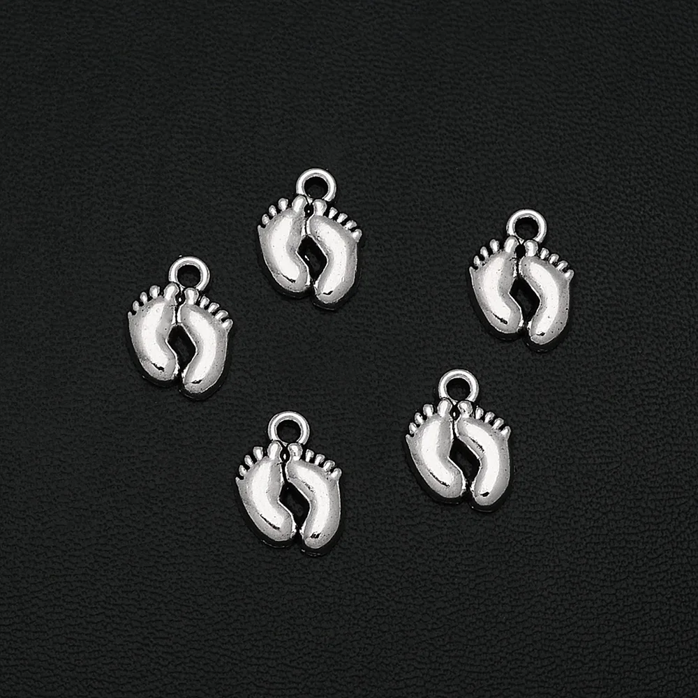 30pcs/Lots 10x14mm Antique Silver Plated Newborn Baby feet Charms Mom Pendants For Handmade Making DIY Tibetan Findings Jewelry
30pcs/Lots 10x14mm Antique Silver Plated Newborn Baby feet Charms Mom Pendants For Handmade Making DIY Tibetan Findings Jewelry