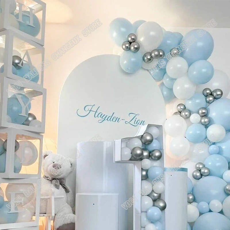 132pcs Macaron Blue Balloon Garland Birthday Party Background Silver Decor Baby Shower DIY White Balloons Wedding Dinner Decor
132pcs Macaron Blue Balloon Garland Birthday Party Background Silver Decor Baby Shower DIY White Balloons Wedding Dinner Decor