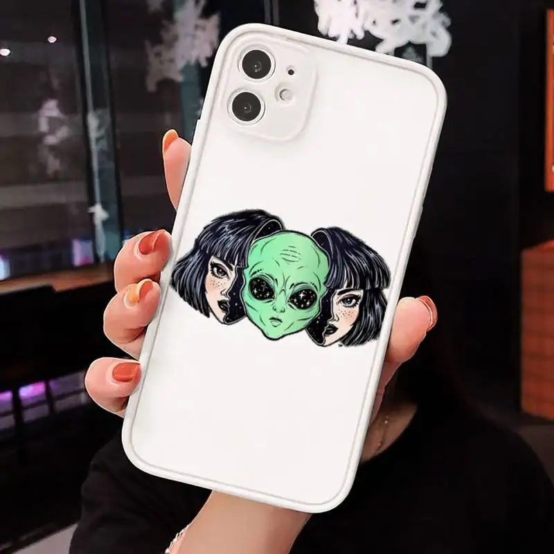 Aesthetics Cute Cartoon alien space Phone Case Clear matte transparent For white iPhone 7 8 x xs xr 11 12 pro plus max mini 
Aesthetics Cute Cartoon alien space Phone Case Clear matte transparent For white iPhone 7 8 x xs xr 11 12 pro plus max mini