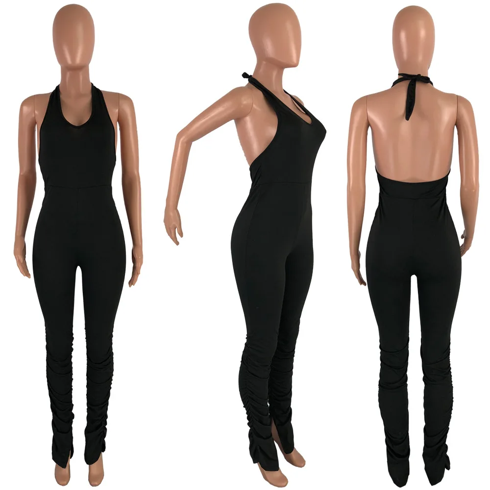 Sexy Women Backless Rompers Jumpsuit Solid Color Side Slit Bottom Stacked One Piece Bodysuits For Ladies
Sexy Women Backless Rompers Jumpsuit Solid Color Side Slit Bottom Stacked One Piece Bodysuits For Ladies