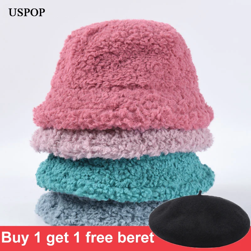 USPOP Winter women bucket hats female candy color lamb hair bucket hats sweet thick warm hats
USPOP Winter women bucket hats female candy color lamb hair bucket hats sweet thick warm hats